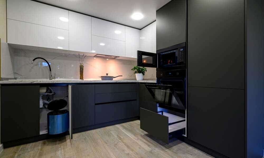 Combine Shiplap And Tile Modern Kitchen Backsplash With Dark Cabinets