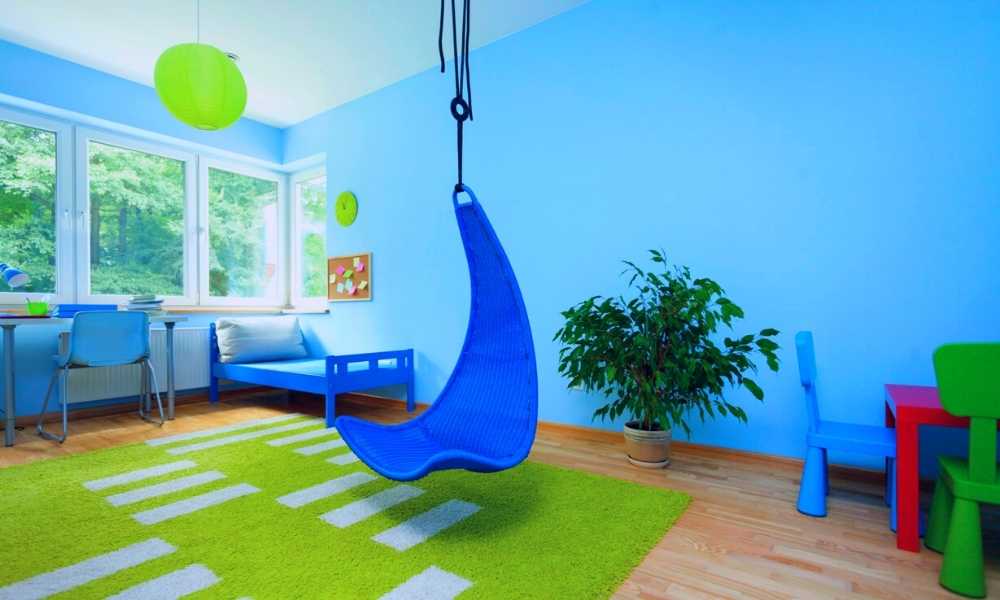 Install A Hanging Chair Teenage Girl Blue Bedroom Ideas