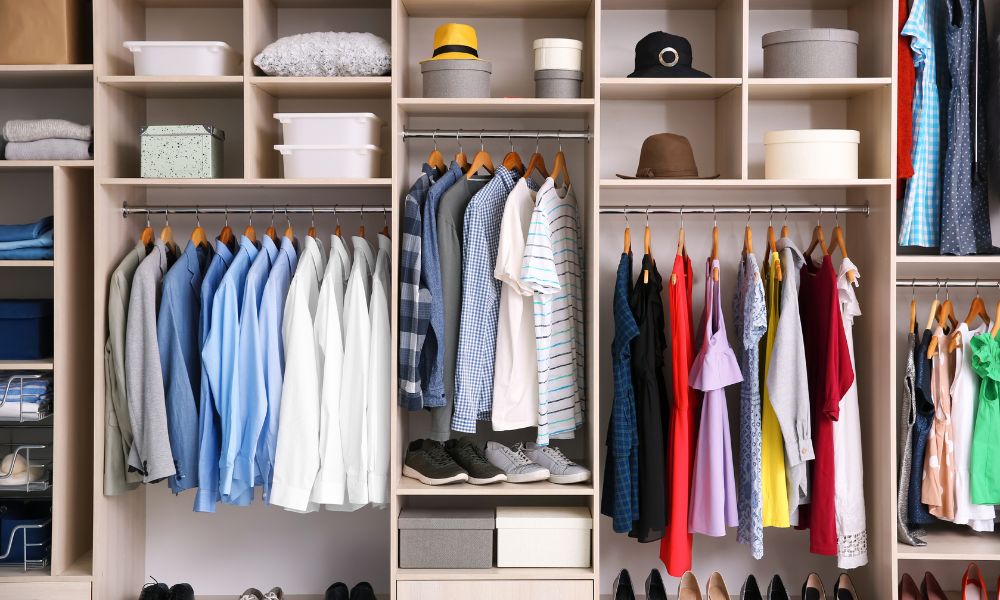 Use Matching Organizer Sets Master Bedroom Closet Organization Ideas