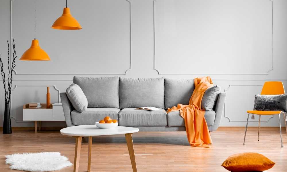 Keep A Dark Grey Modern Sofa With Still Decor