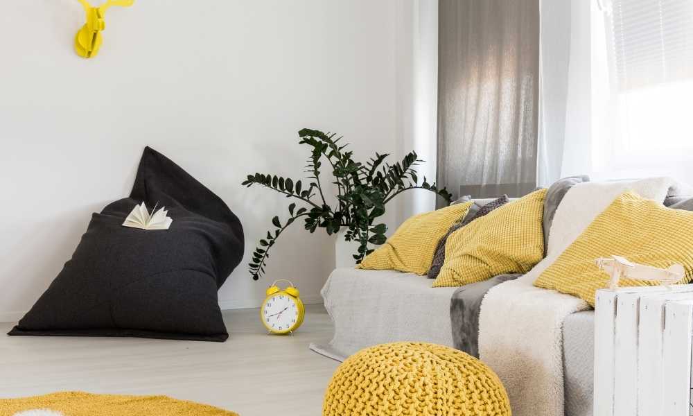 Liven Up A Dark Gray Sofa With Bright Soft Upholstery