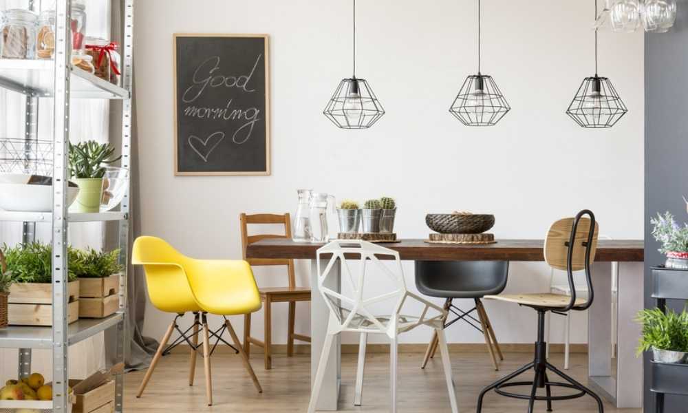 Modern Dining Room Lighting With Cage Pendant