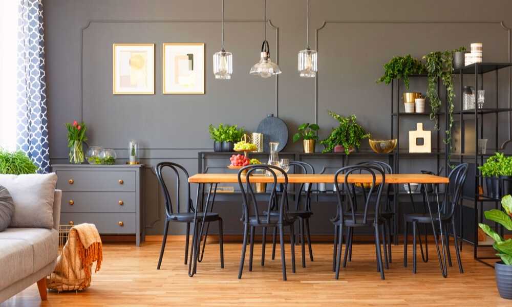 Try an Almost-Black Gray Dining Room